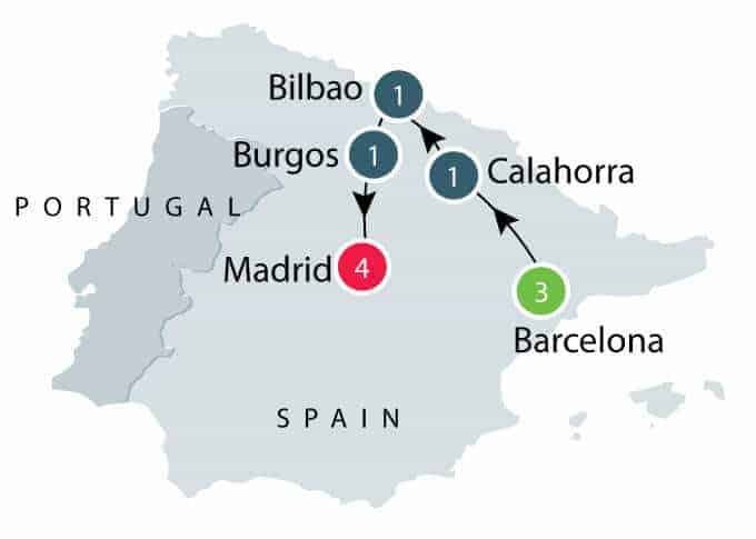 Route map for this tour