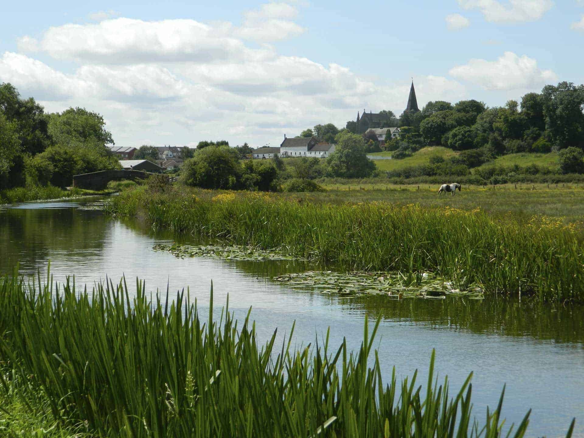 Canal near an English village