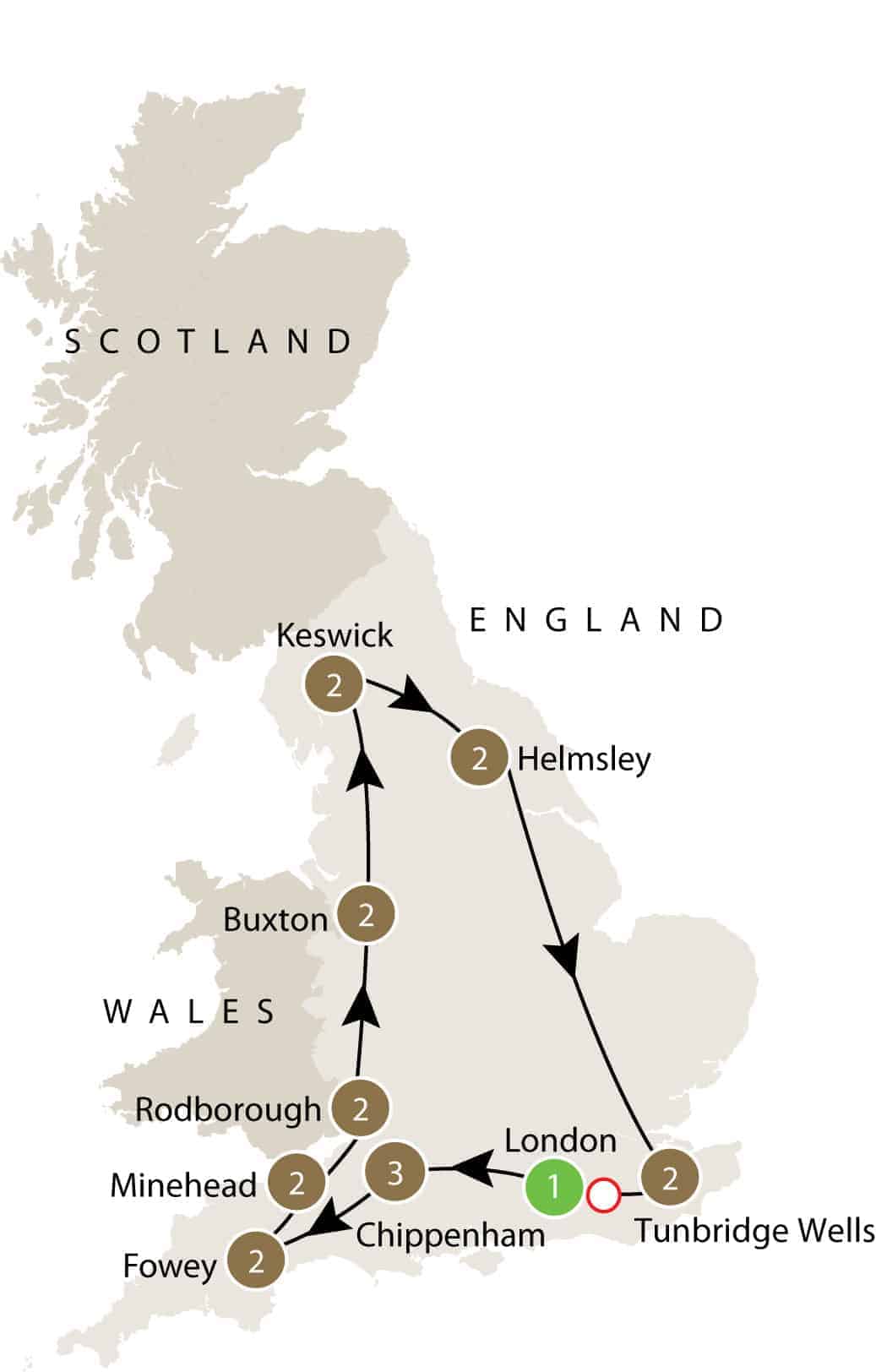 Route map for this tour