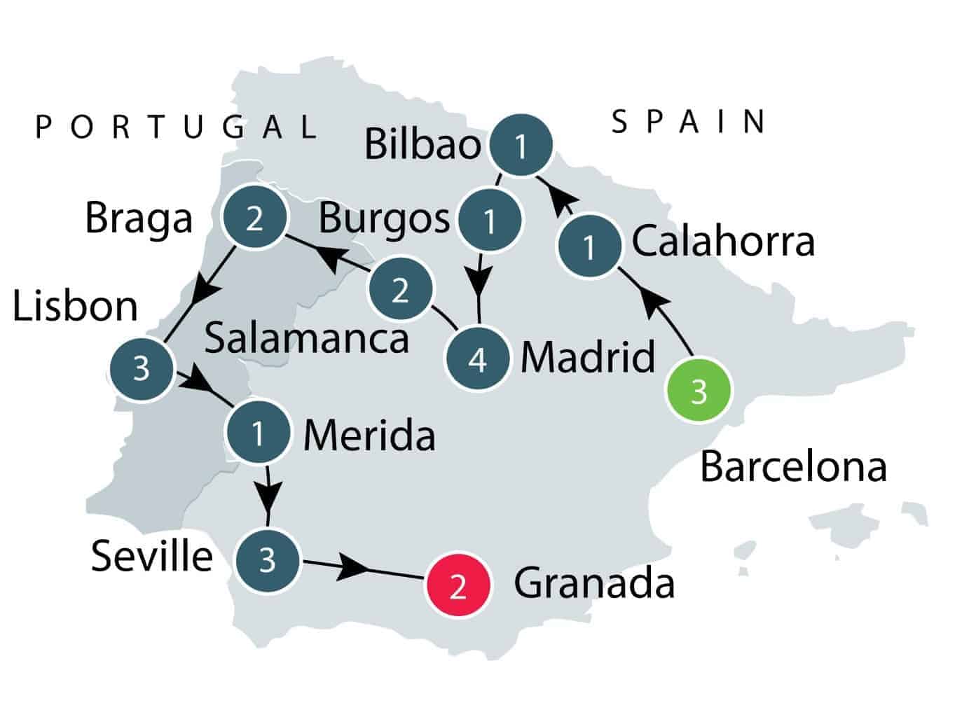 Route map for this tour