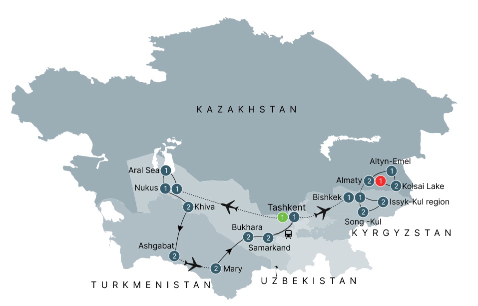 Route map for this tour