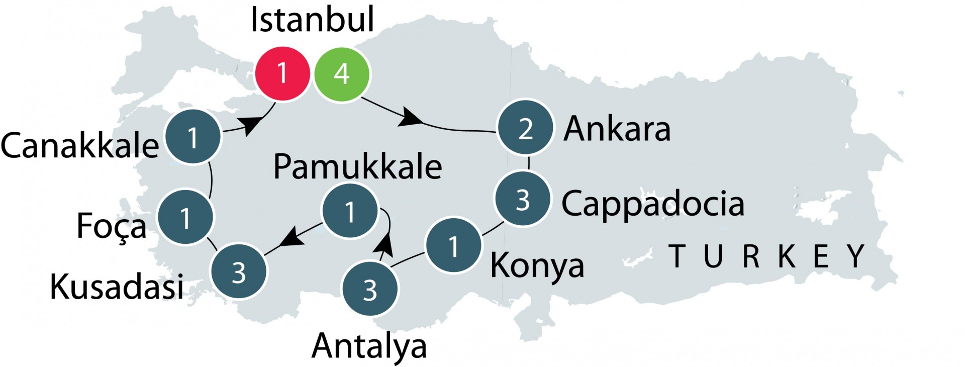 Route map for this tour