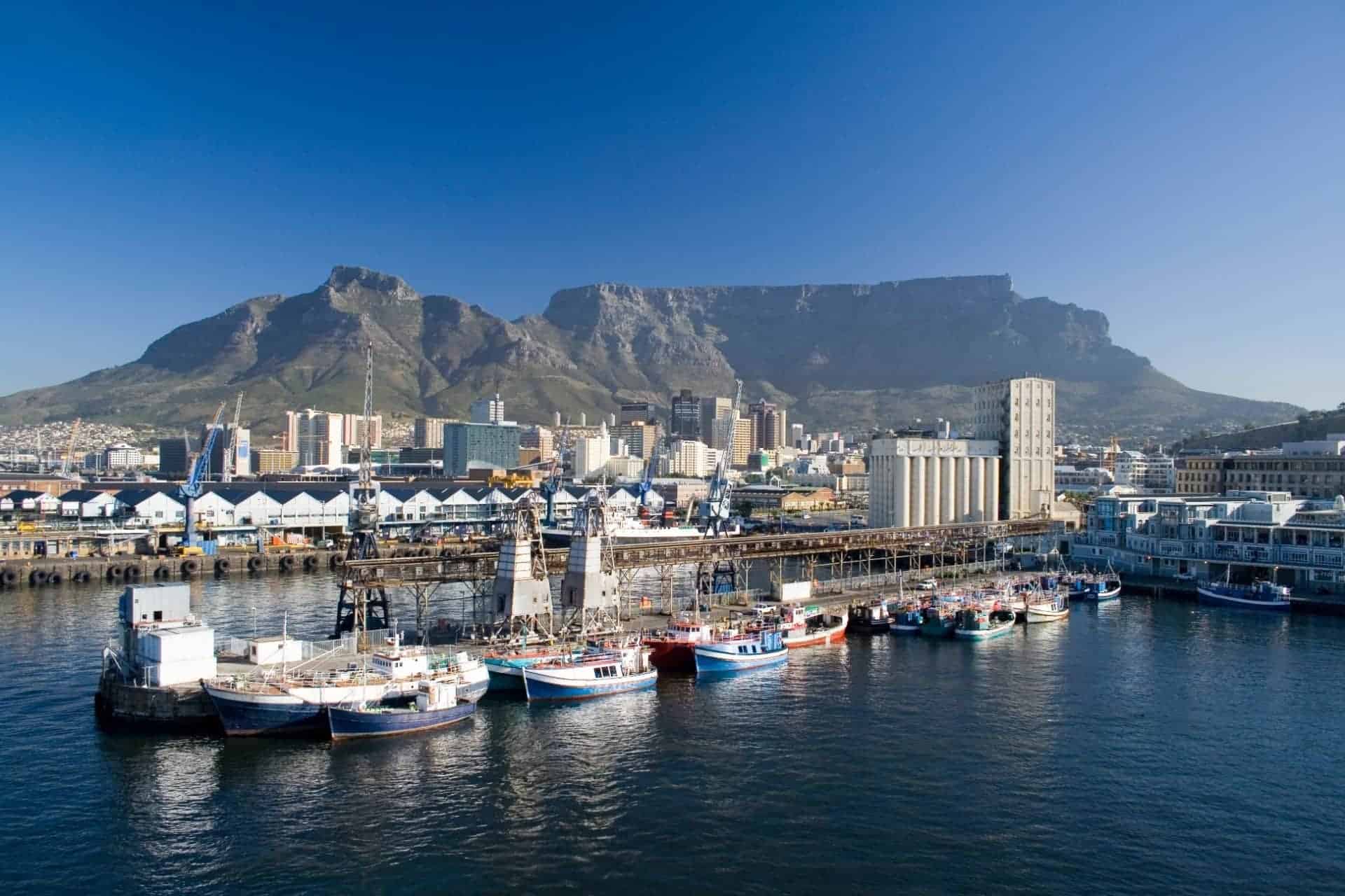Cape Town waterfront with Table Mountain, South Africa