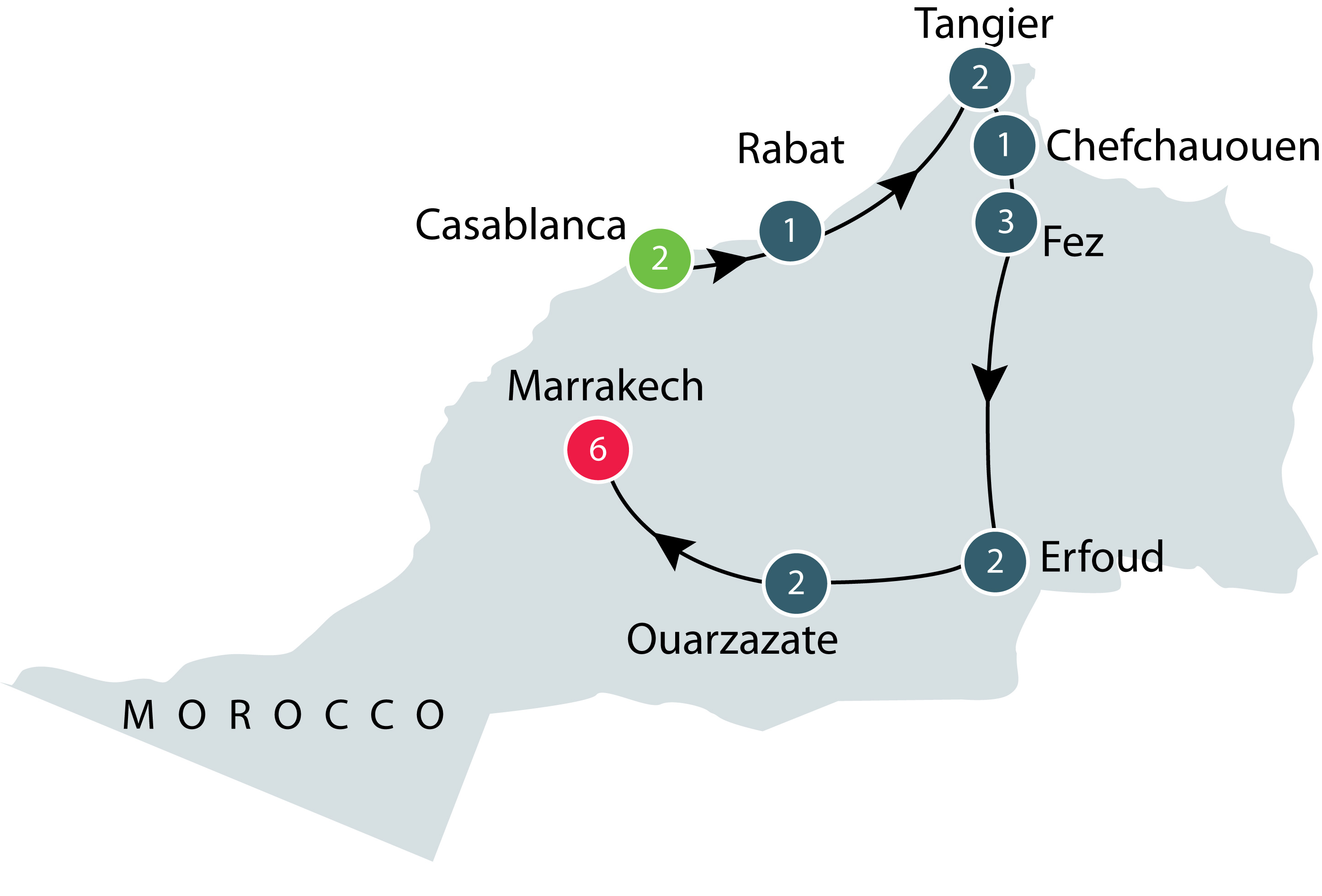 Route map for this tour