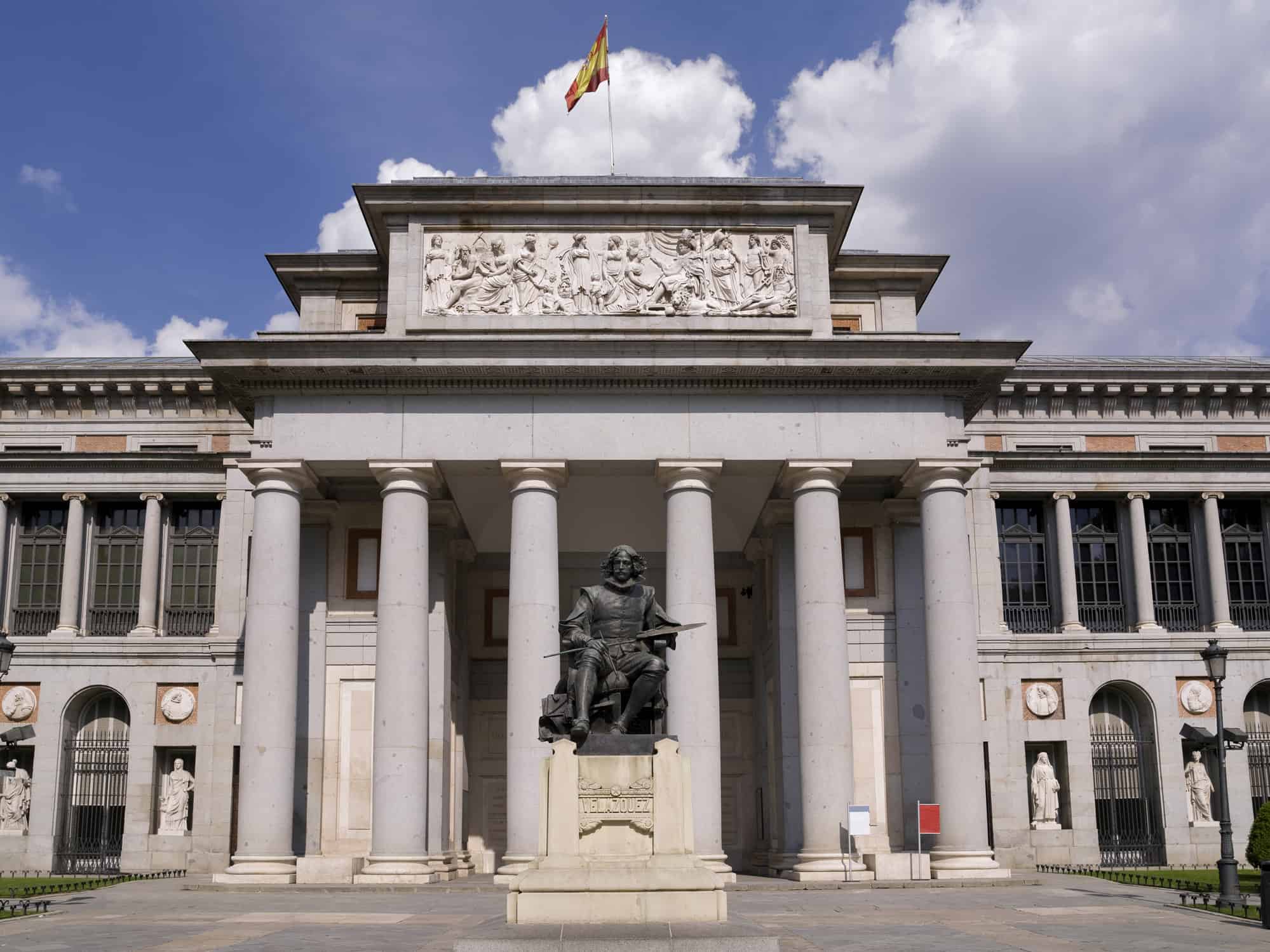 View of the entrance of the Prado Museum, Madrid, Spain