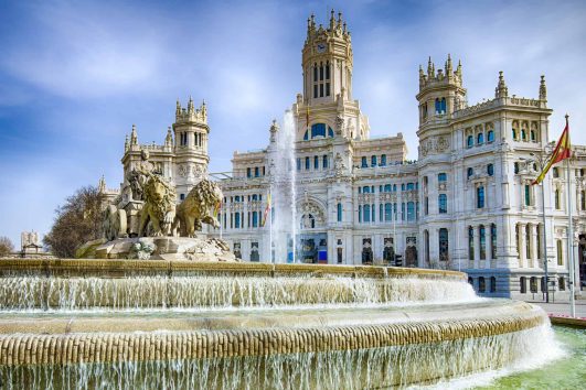 Cibeles Fountain In Downtown Madrid