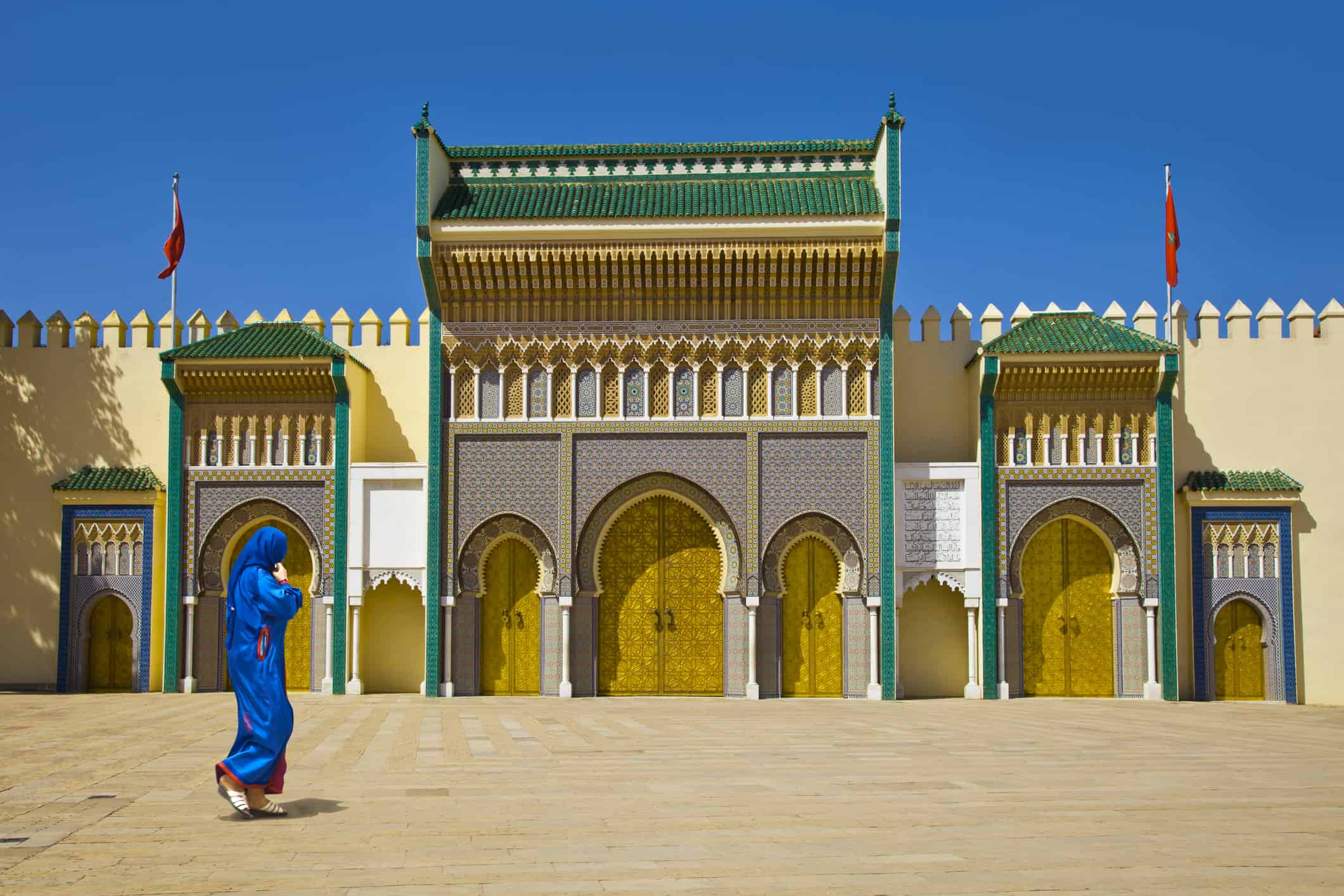 royal palace doors Fez Morocco