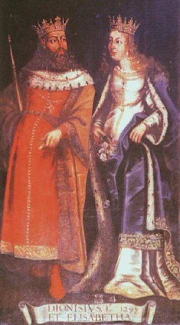 King Dinis I and his wife, Elizabeth of Aragon (also known as Isabel)
