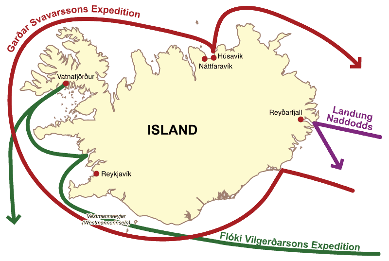 The various Norse discoveries of Iceland