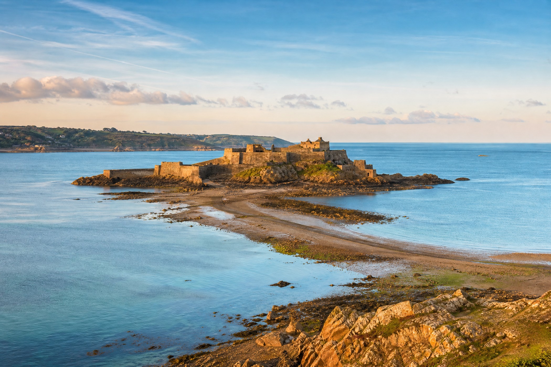 People-free editorial view of Channel Islands Elizabeth Castle Hero.