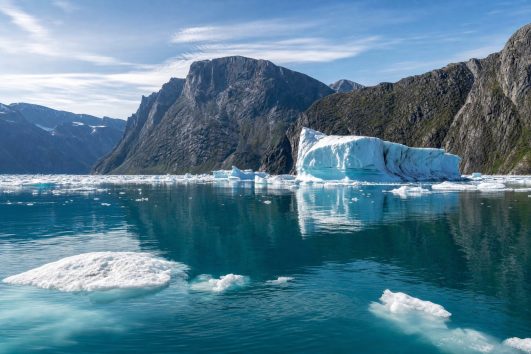 People-free editorial view of Greenland Nuup Kangerlua Hero.