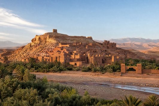 People-free editorial view of Morocco Ait Ben Haddou Hero.