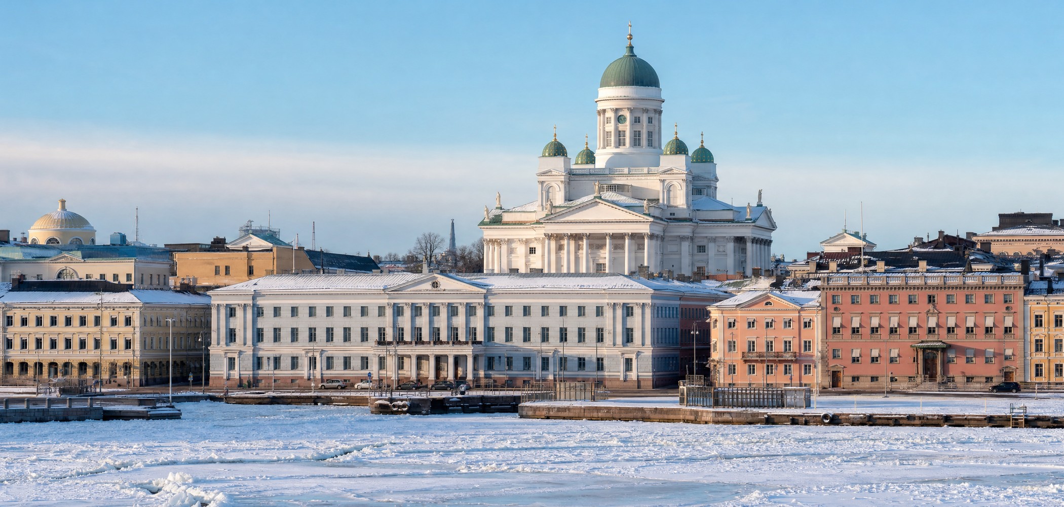 People-free editorial view of Helsinki City.