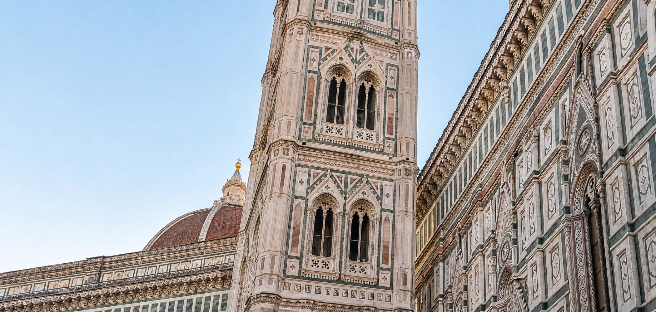 People-free editorial view of Giottos Campanile.