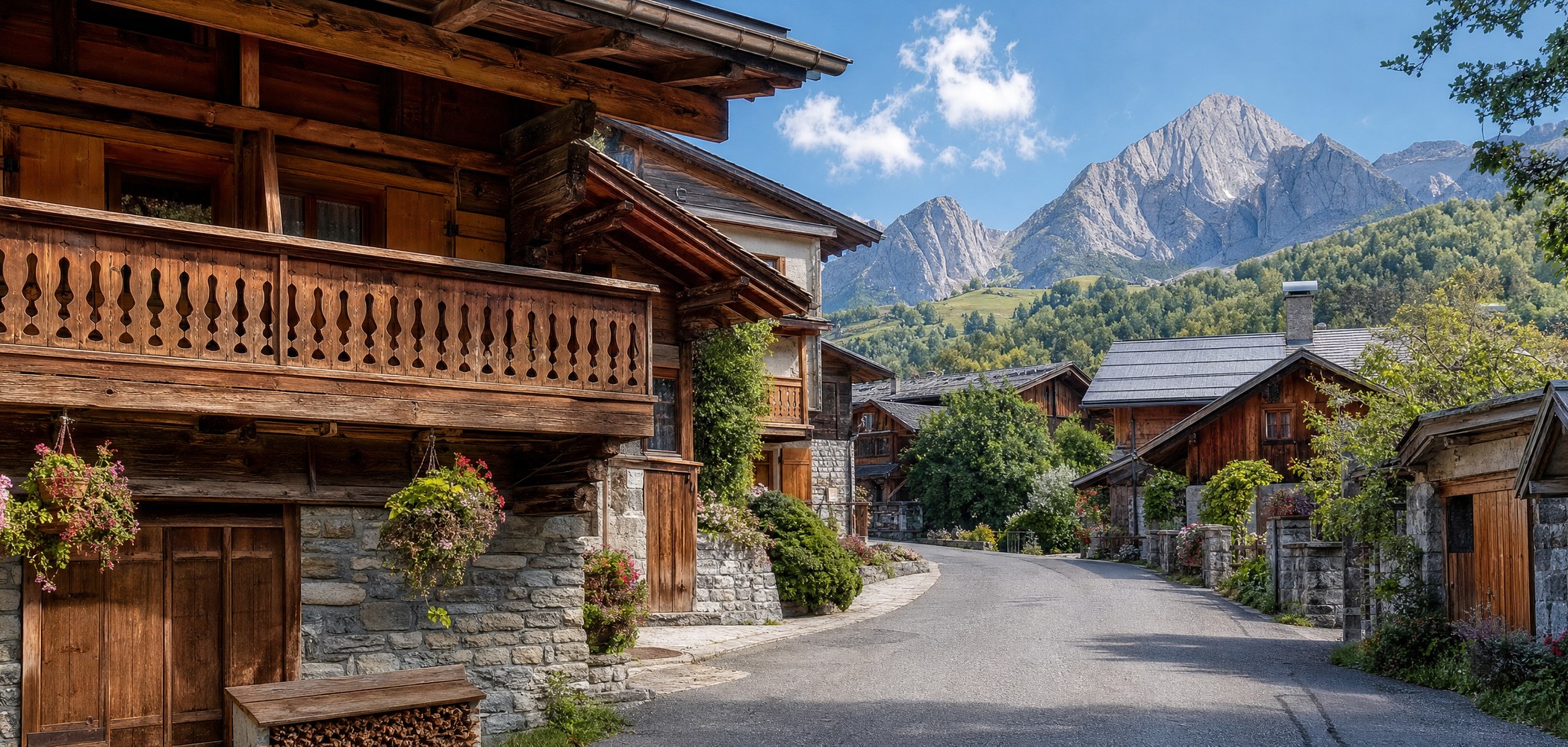 People-free editorial view of Le Grand Bornand.