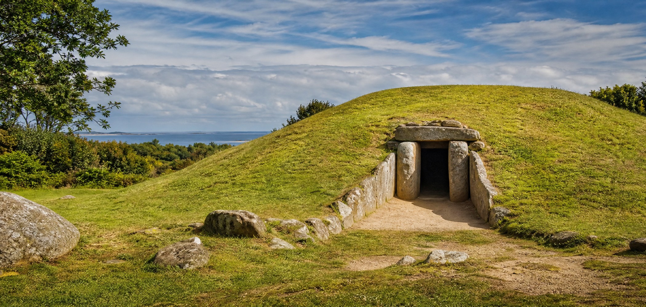 People-free editorial view of La Hogue Bie.