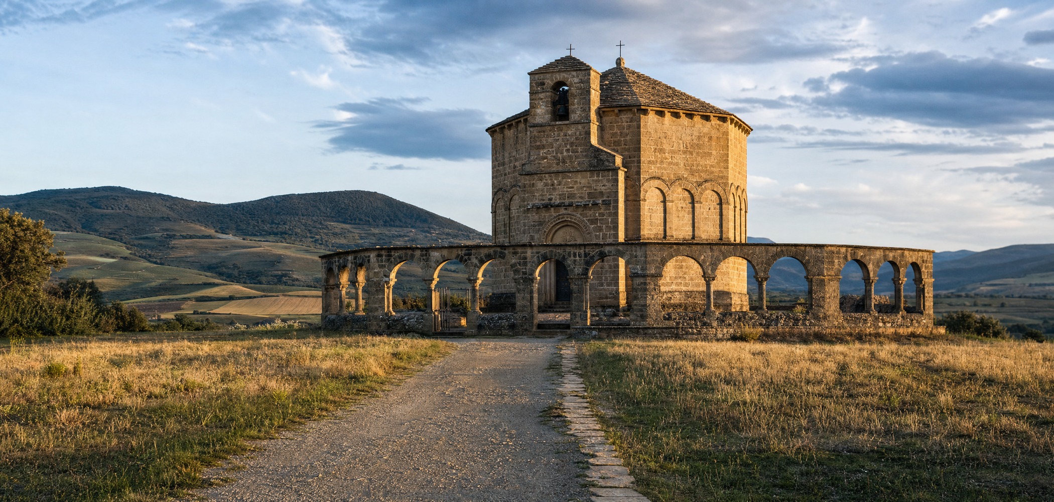 People-free editorial view of Church Eunate.