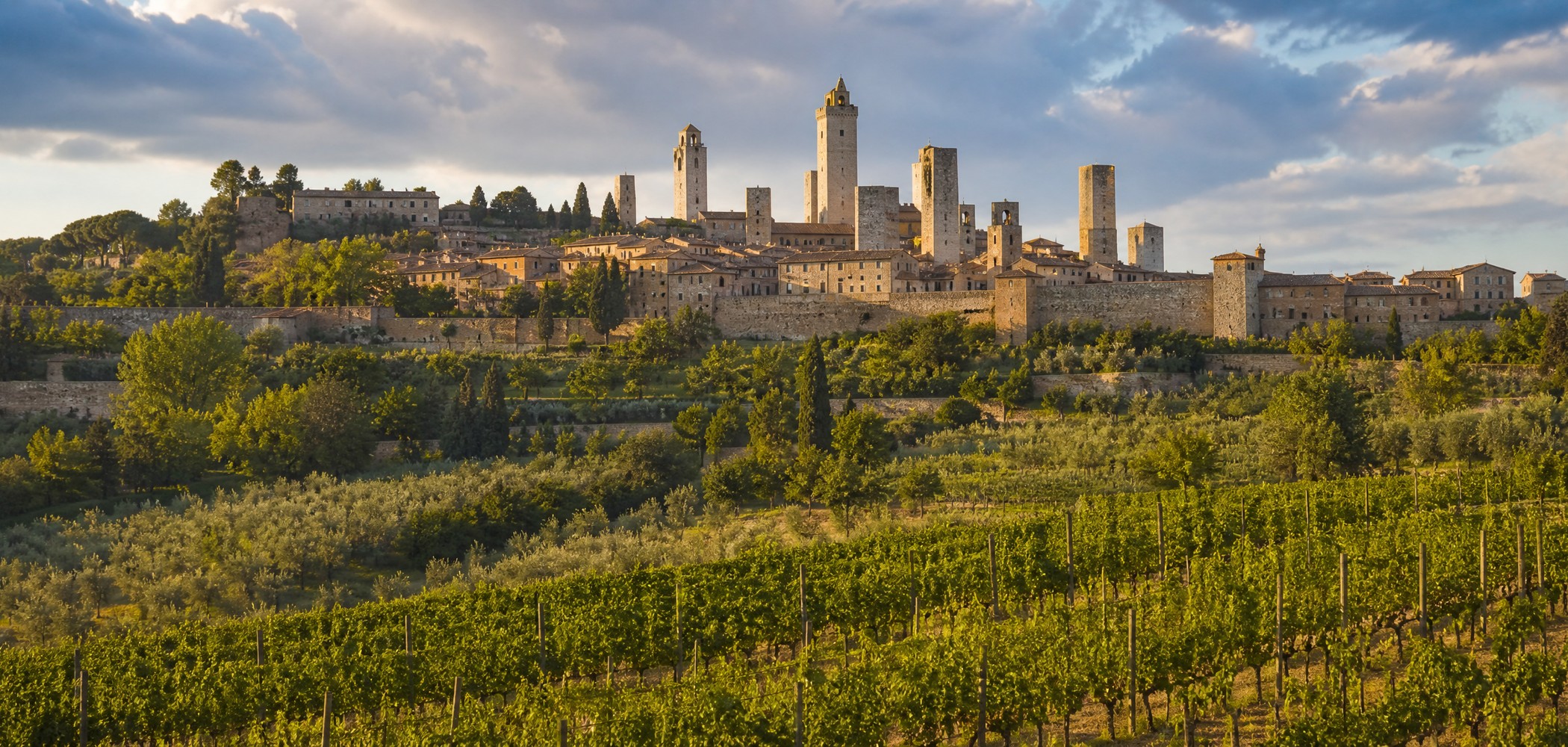 People-free editorial view of San Gimignano.
