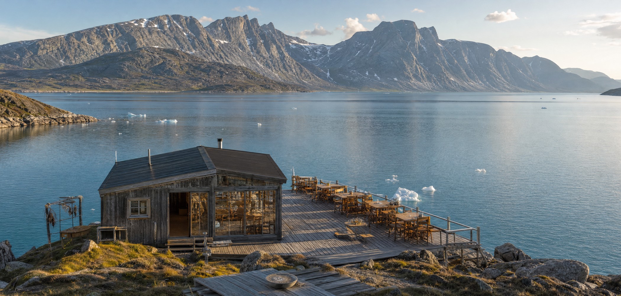 People-free editorial view of Qooqqut Nuan Fjord.