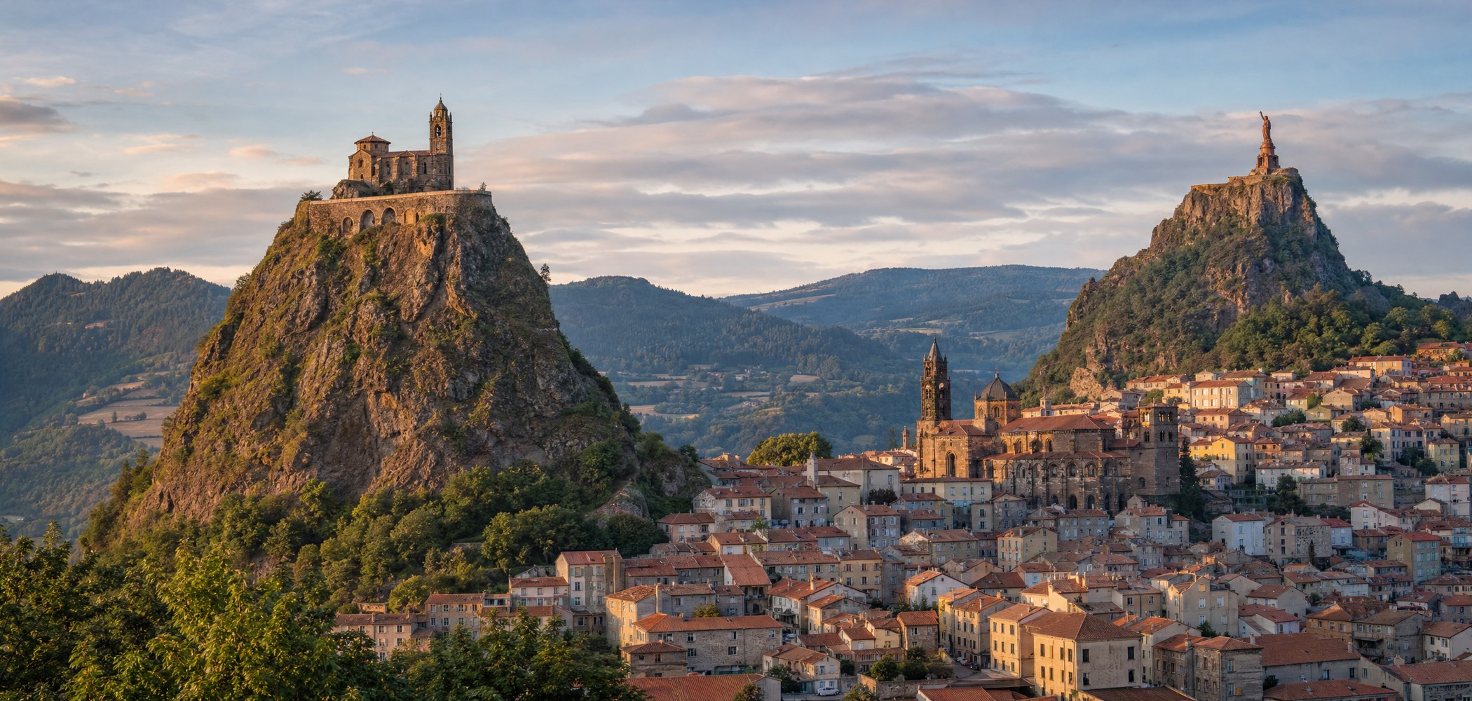 People-free editorial view of Le Puy En Velay.