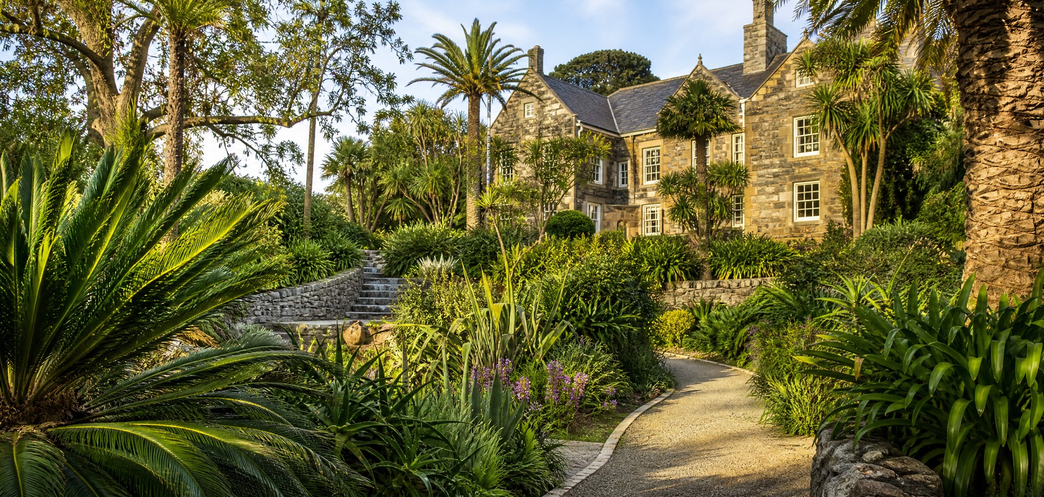 People-free editorial view of Sausmarez Gardens.