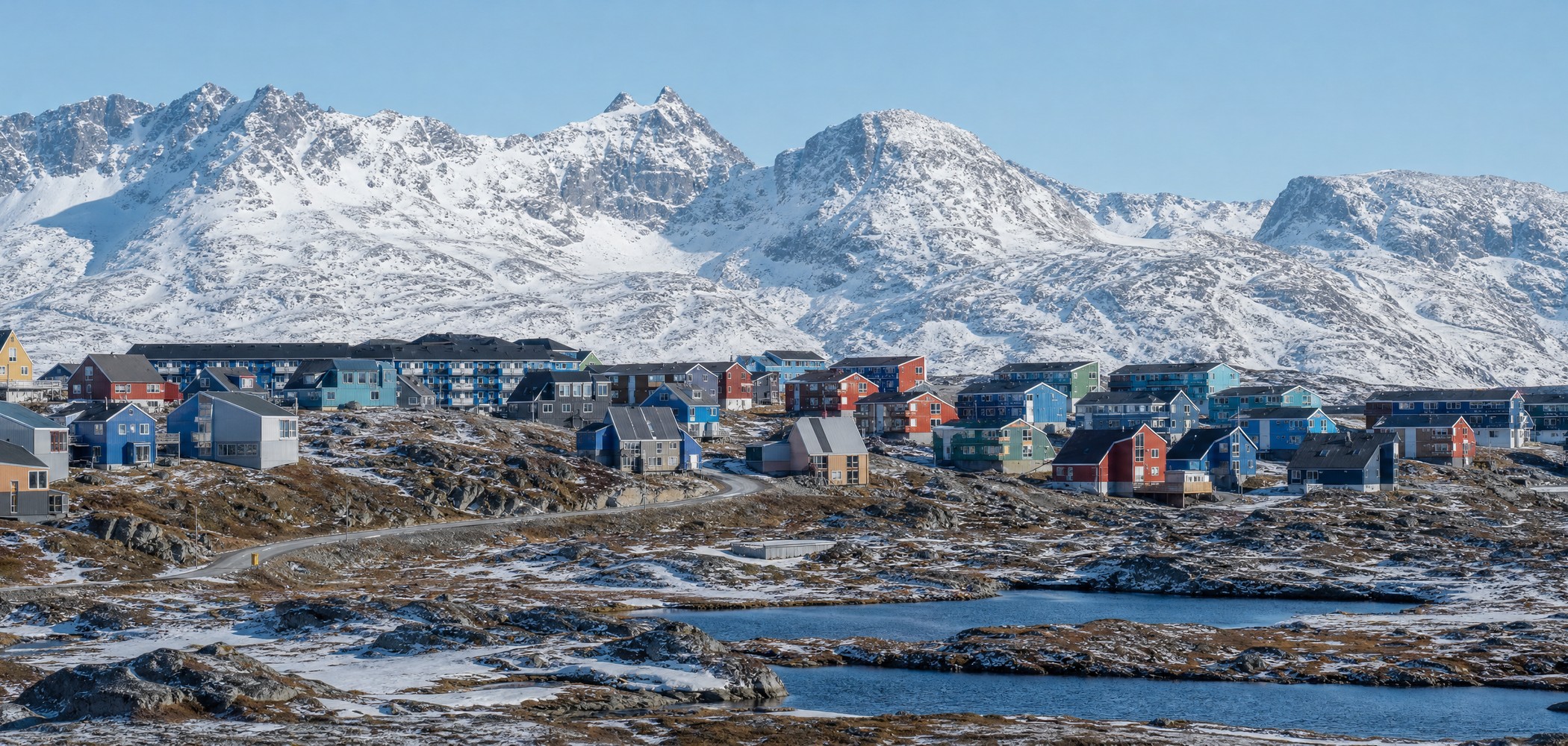 People-free editorial view of Qinngorput Nuuk.