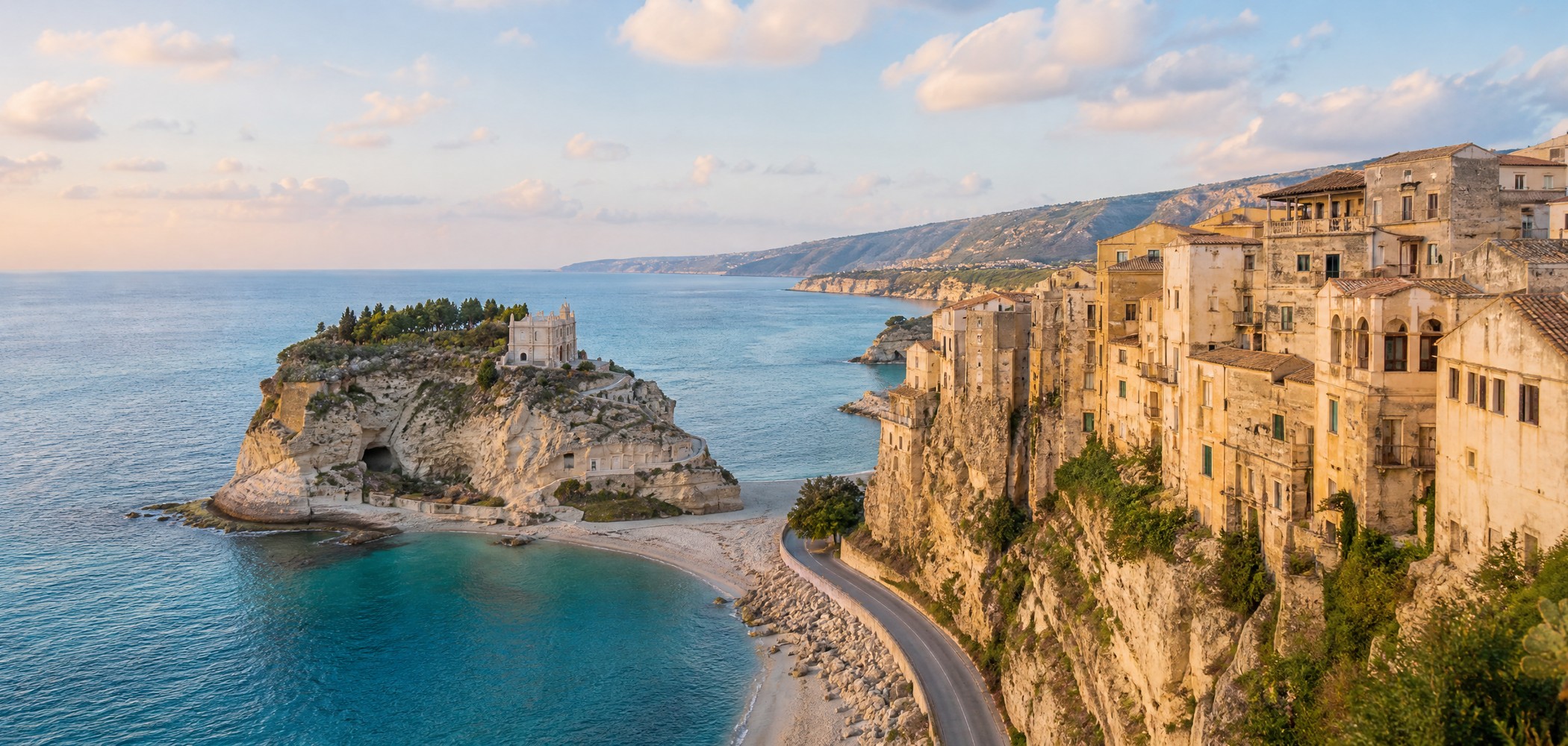 People-free editorial view of Tropea Rock Outcrop.