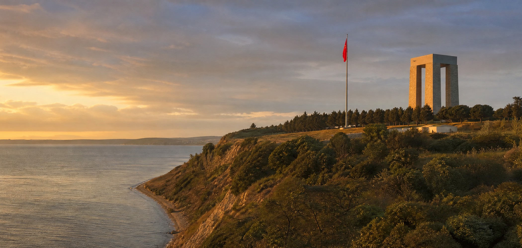 Historic Gallipoli Peninsula coastline in Turkey.