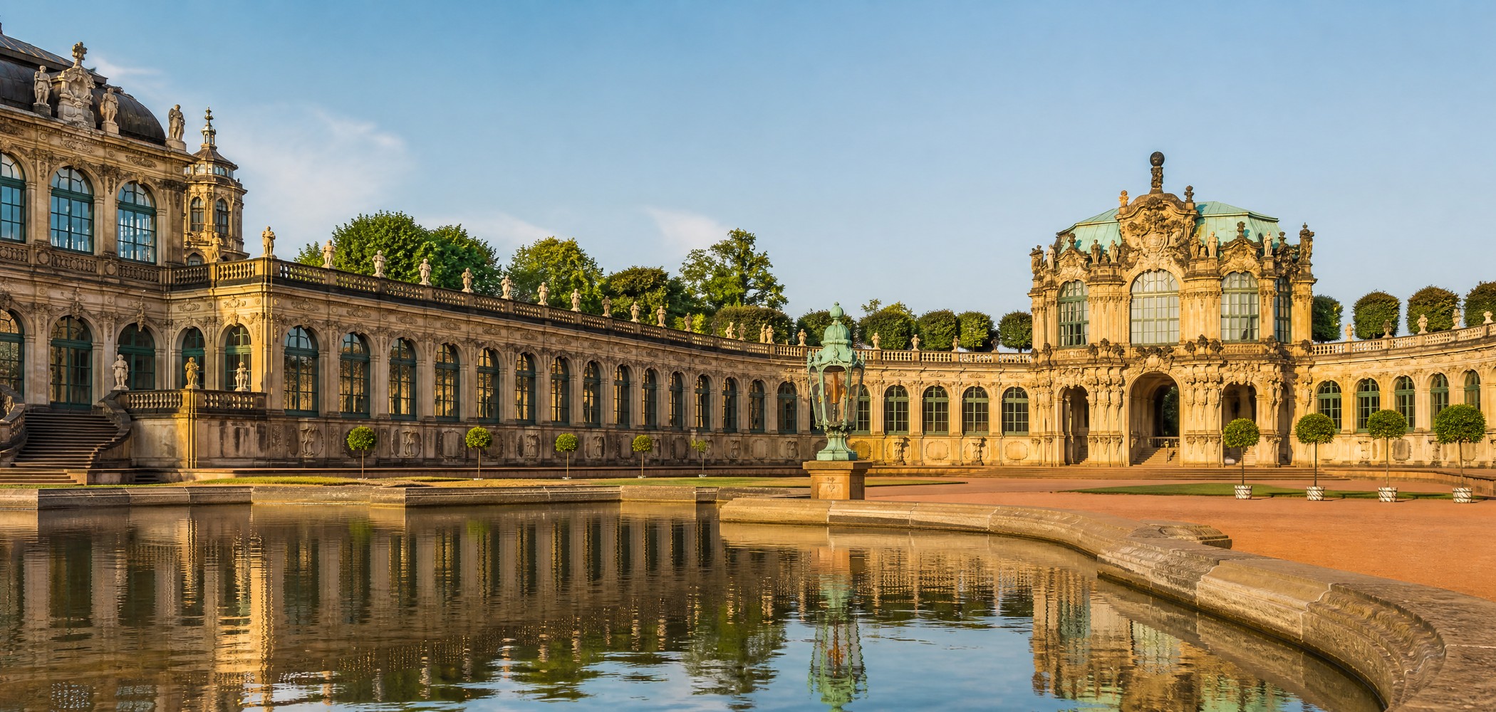 People-free editorial view of Dresden Zwinger.