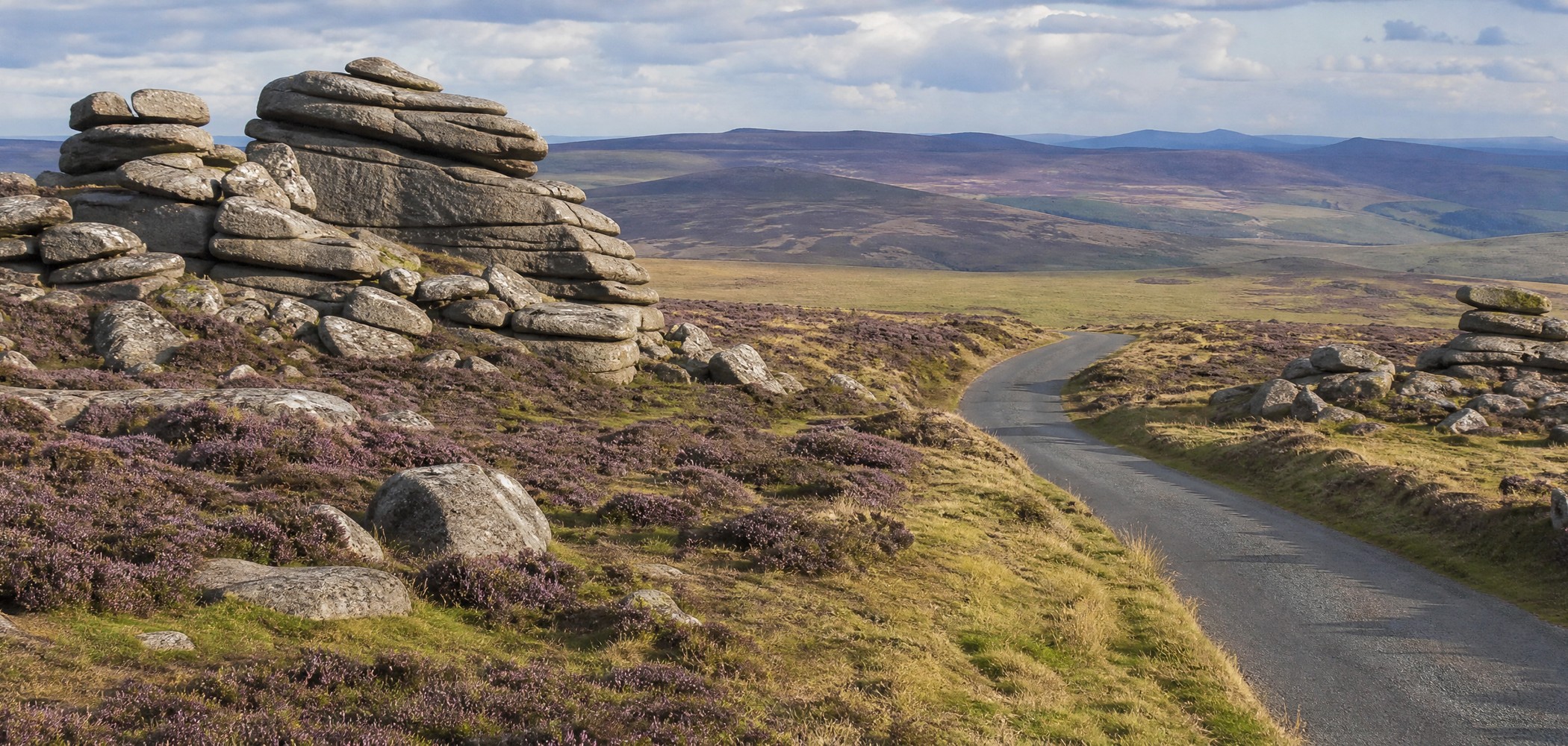Granite tors on Dartmoor, England.