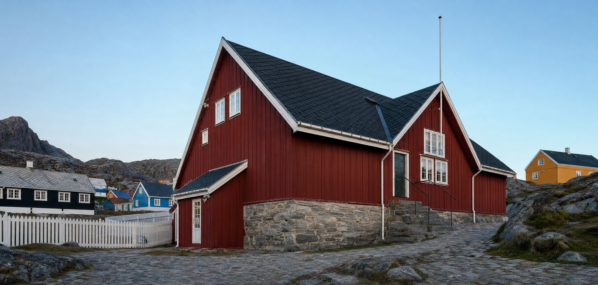 People-free editorial view of Greenland National Museum Nuuk.