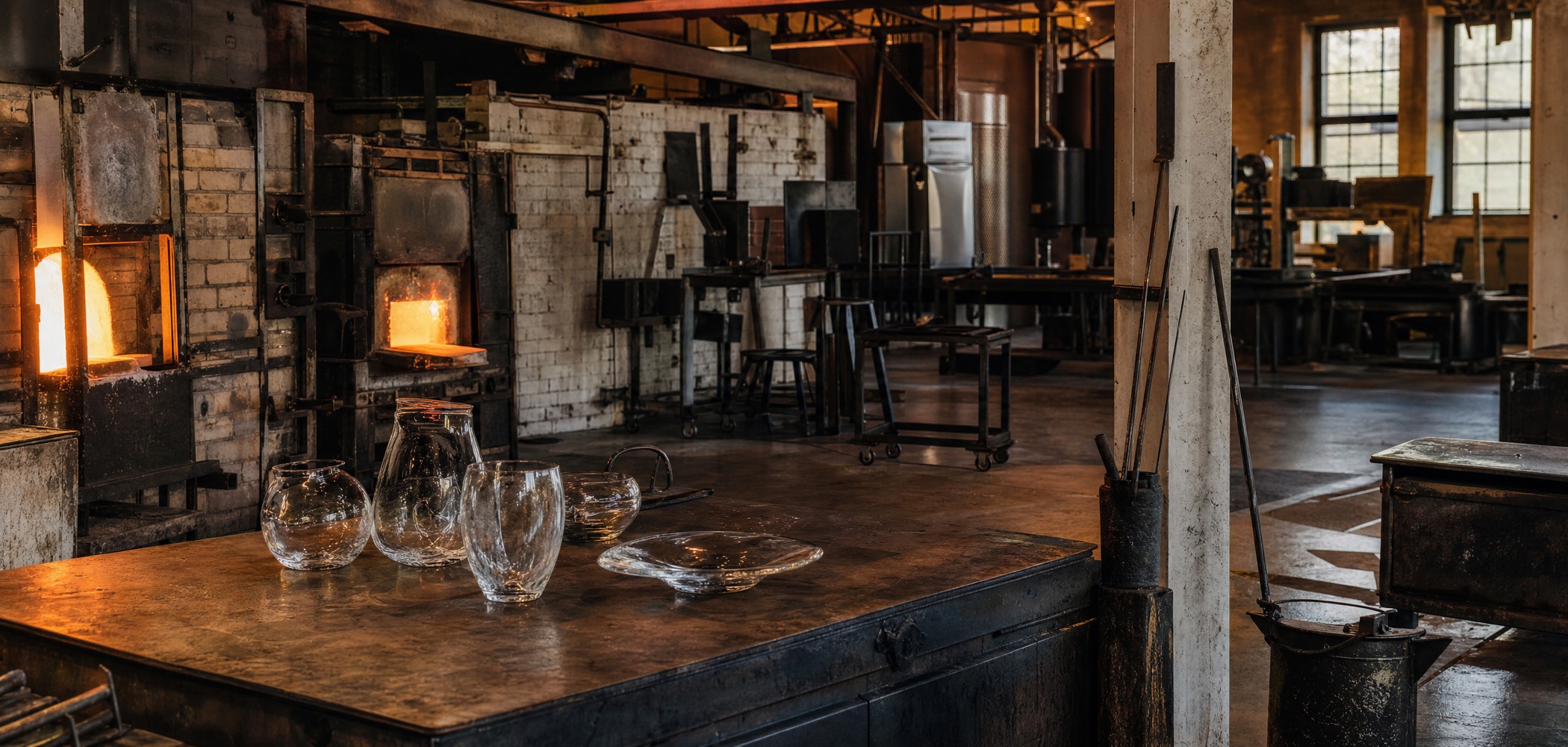 People-free editorial view of Kosta Boda Glassworks.
