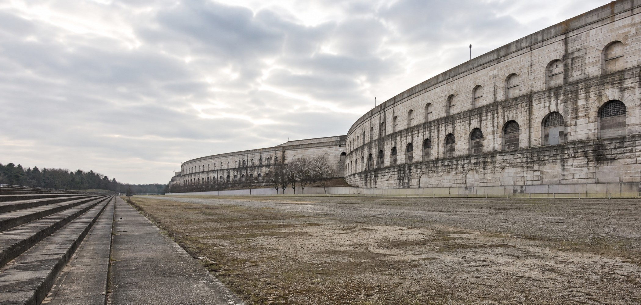 People-free editorial view of Nuremberg Rally Site.
