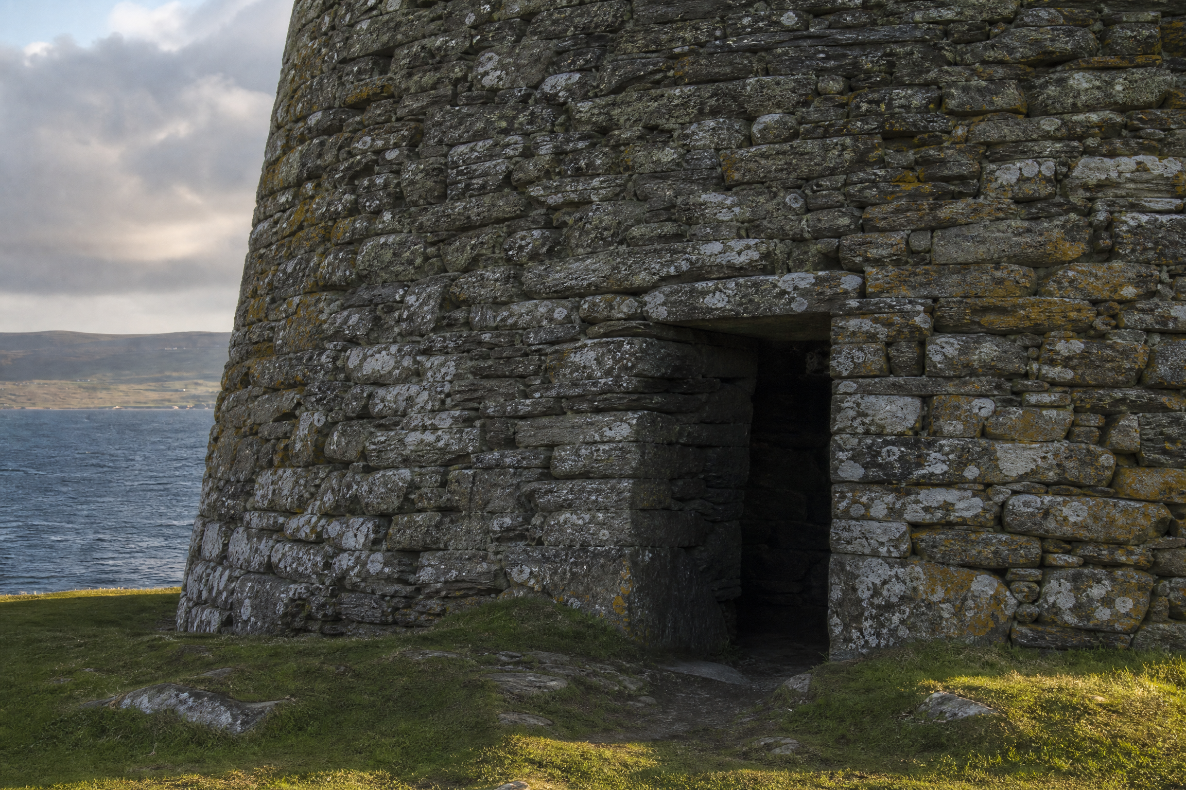 The original stone entrance passage into Mousa Broch, Shetland