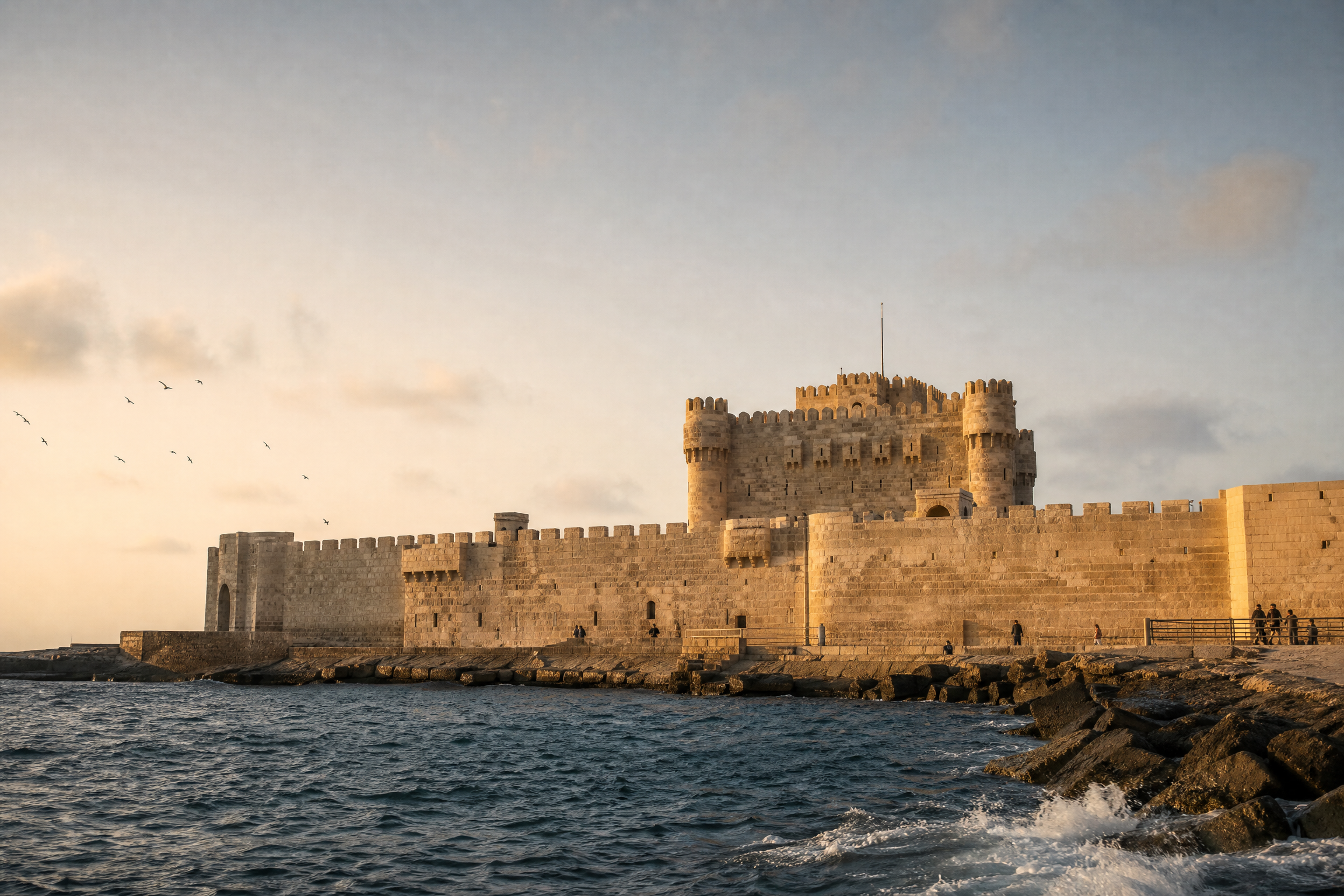 Qaitbay Citadel on Alexandria's Mediterranean waterfront