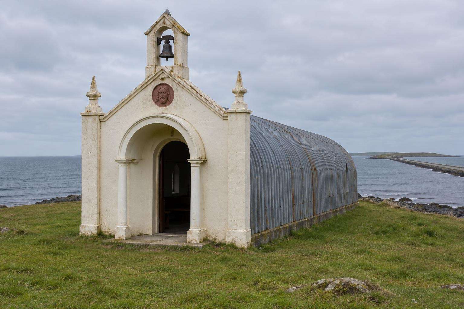 The Italian Chapel on Lamb Holm, Orkney, built by Italian prisoners of war from two Nissen huts